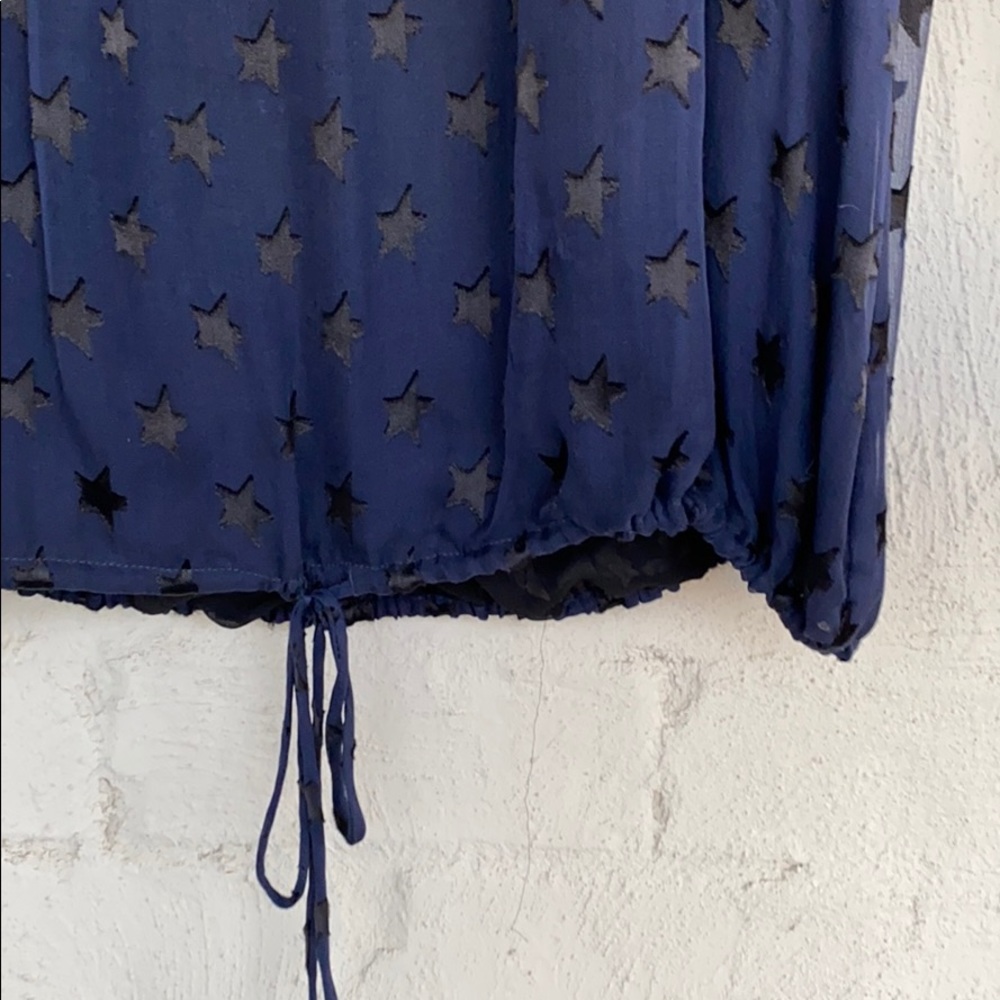 Diane von Furstenberg navy silk peasant blouse - Picture 4 of 13